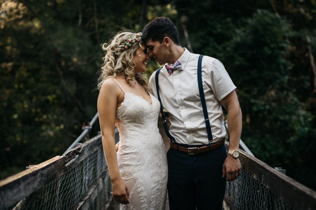 On the bridge; Kangaroo Valley Bush Retreat Wedding Photographer; South Coast
